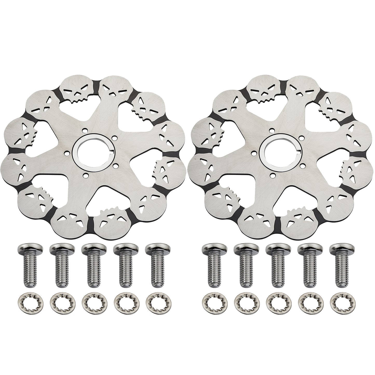 11.5'' Skull Brake Rotor for Harley Davidson,Sportsters ,Touring 2000–2007,Dyna 1992-2017,Early Super Glide 1984–1991,Softail 1984-2020 No-Polished