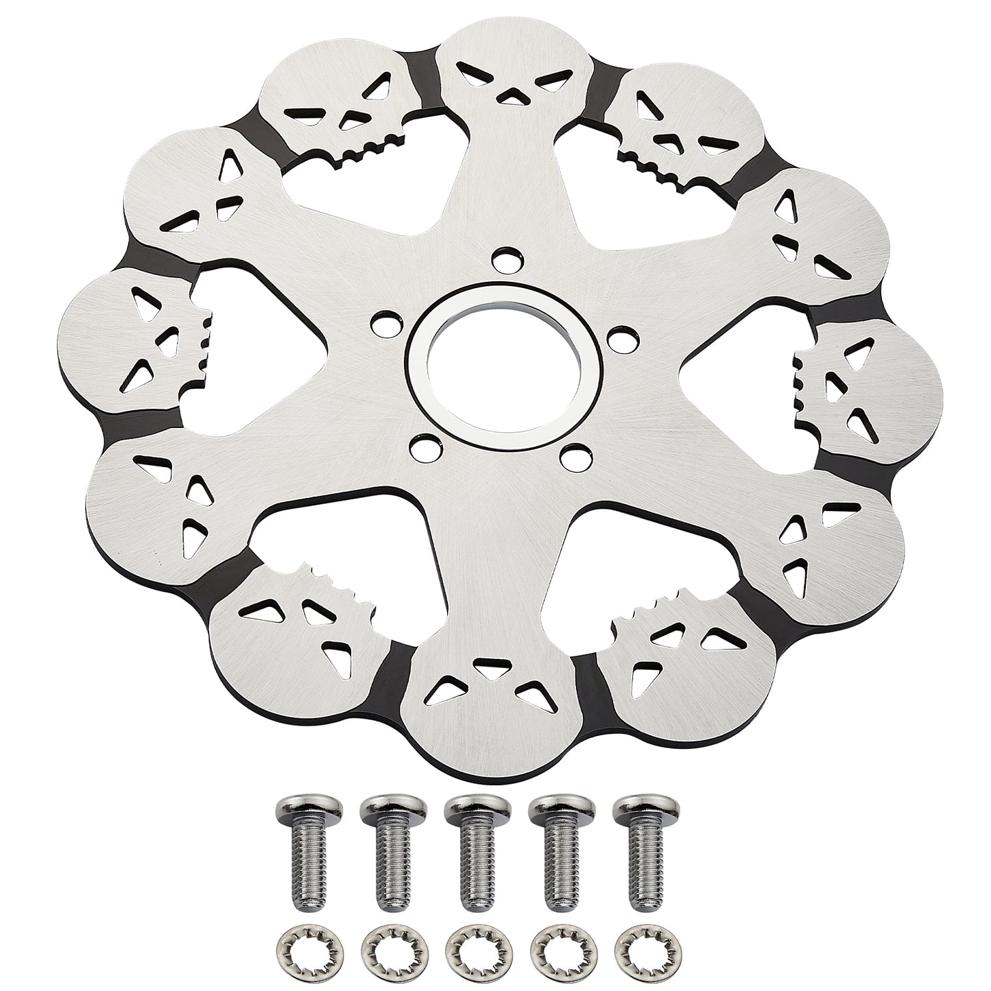 11.5'' Skull Brake Rotor for Harley Davidson,Sportsters ,Touring 2000–2007,Dyna 1992-2017,Early Super Glide 1984–1991,Softail 1984-2020 No-Polished