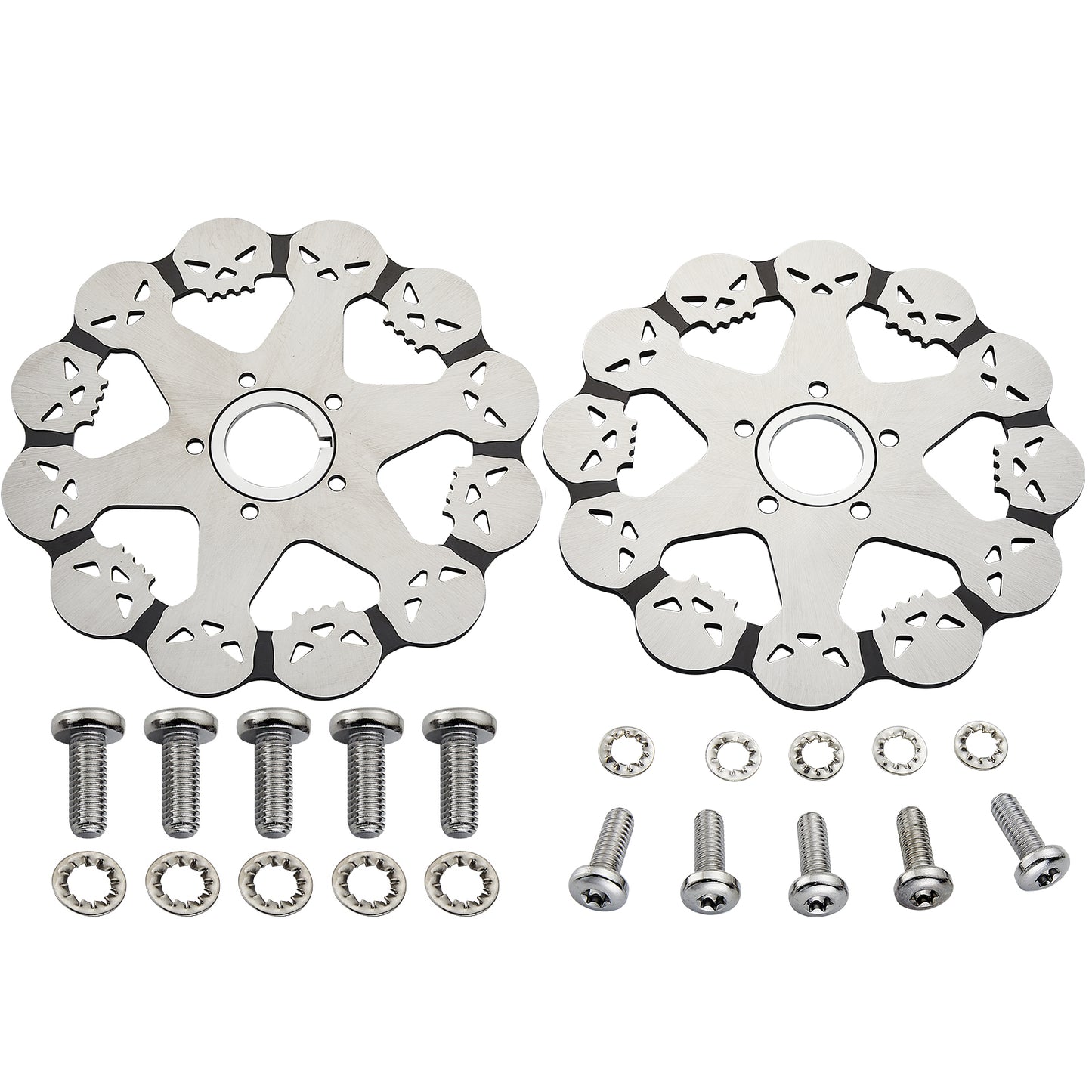 11.5'' Skull Brake Rotor for Harley Davidson,Sportsters ,Touring 2000–2007,Dyna 1992-2017,Early Super Glide 1984–1991,Softail 1984-2020 No-Polished