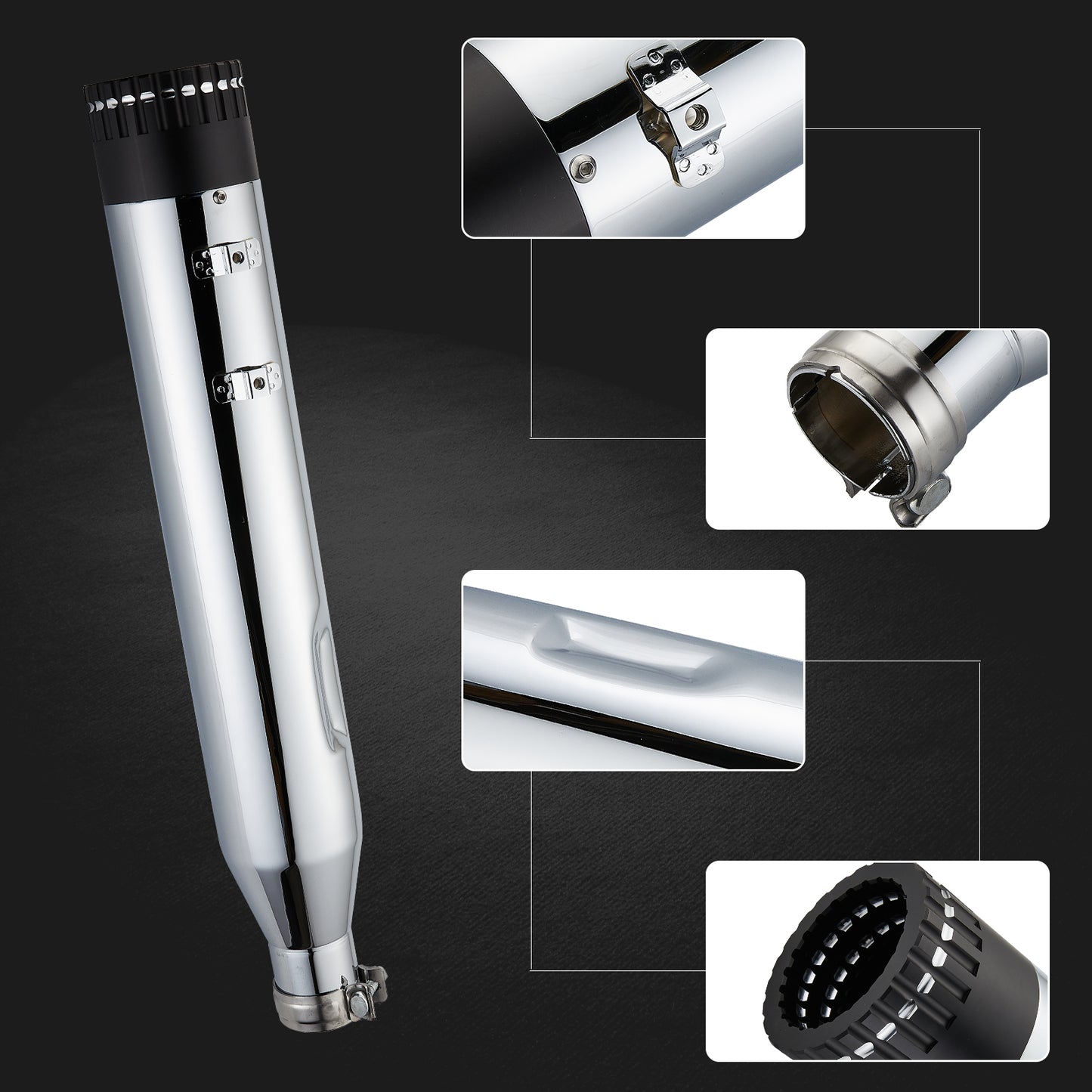 Super Loud Version Slip On Exhaust Muffler Pipe for Harley Davidson Touring Road King,Electra Glide,Street Glide,Ultra Limited,Road Glide 1995-2016