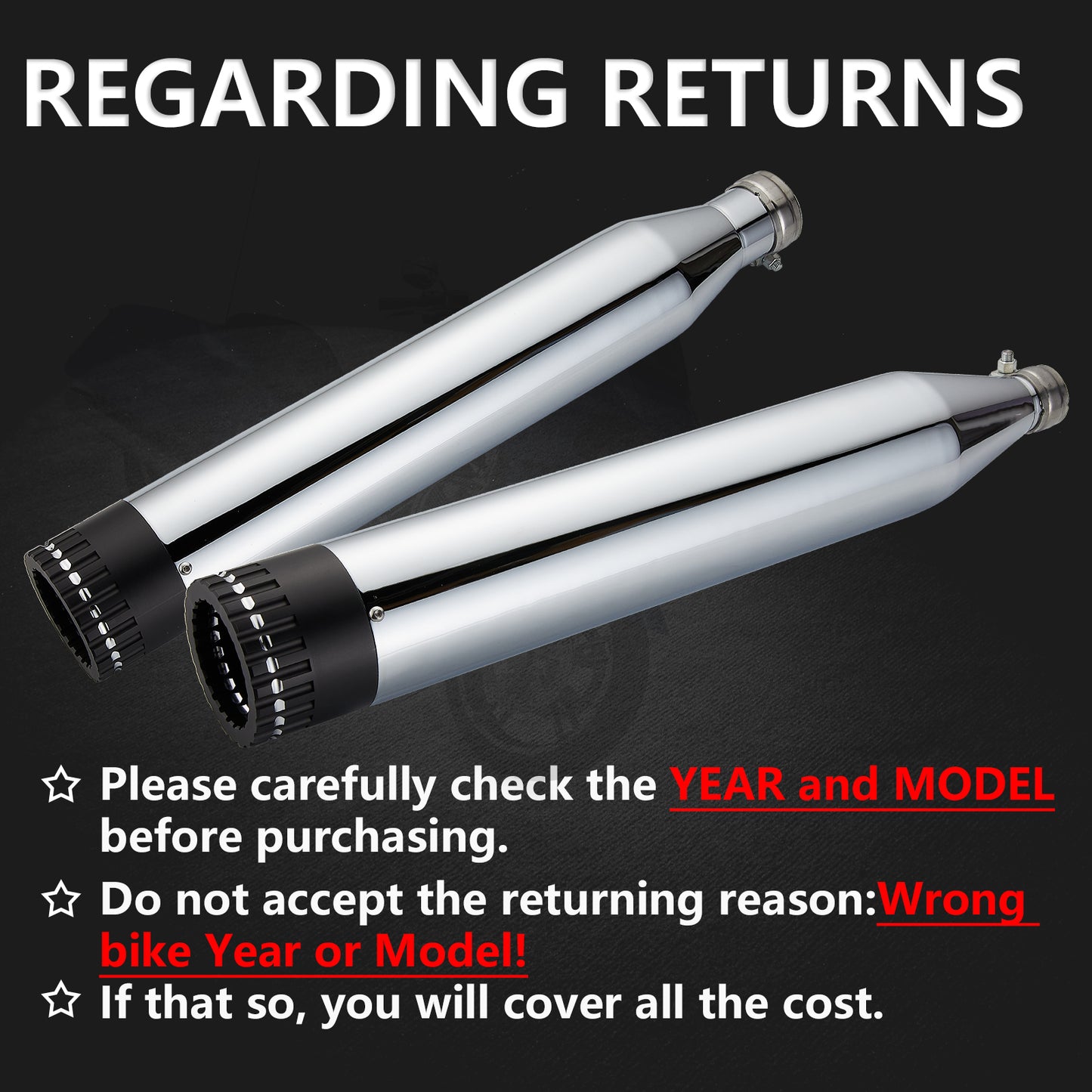 Super Loud Version Slip On Exhaust Muffler Pipe for Harley Davidson Touring Road King,Electra Glide,Street Glide,Ultra Limited,Road Glide 1995-2016