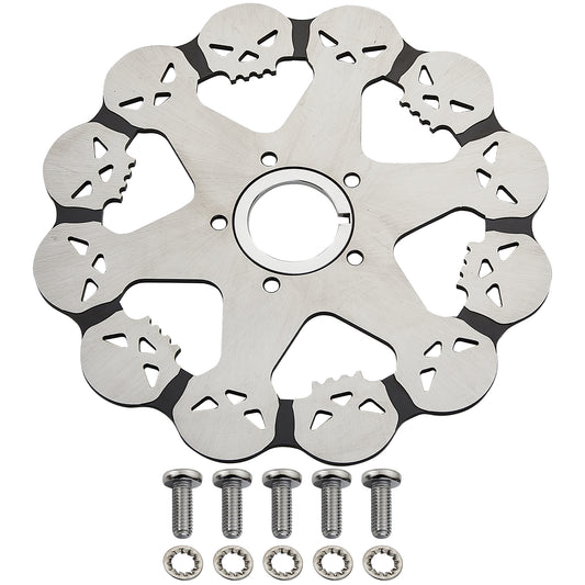 11.5'' Skull Brake Rotor for Harley Davidson,Sportsters ,Touring 2000–2007,Dyna 1992-2017,Early Super Glide 1984–1991,Softail 1984-2020 No-Polished