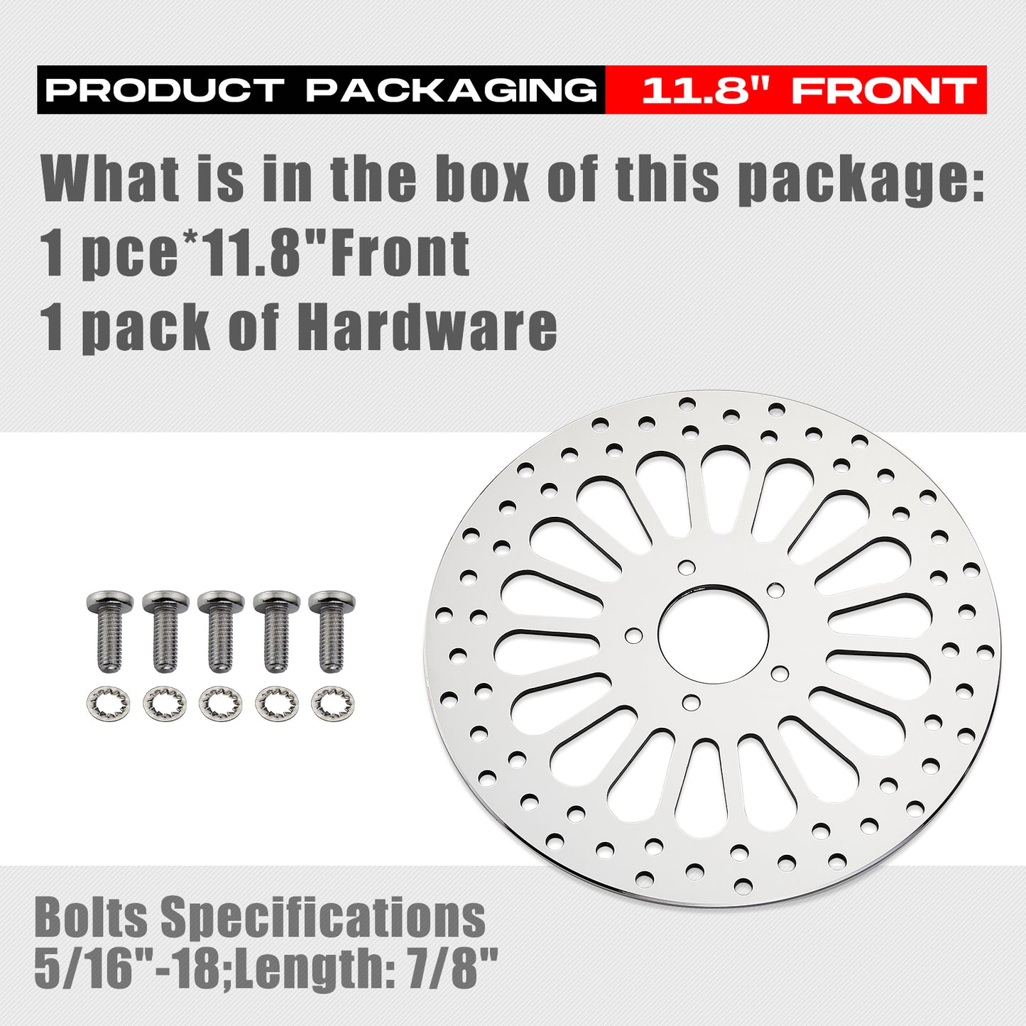 11.8'' Front Brake Rotor for Harley Davidson Touring Road Glide, Road King, Street Glide, Ultra Limited 2008 2009 2010 2011 2012 2013 2014 2015