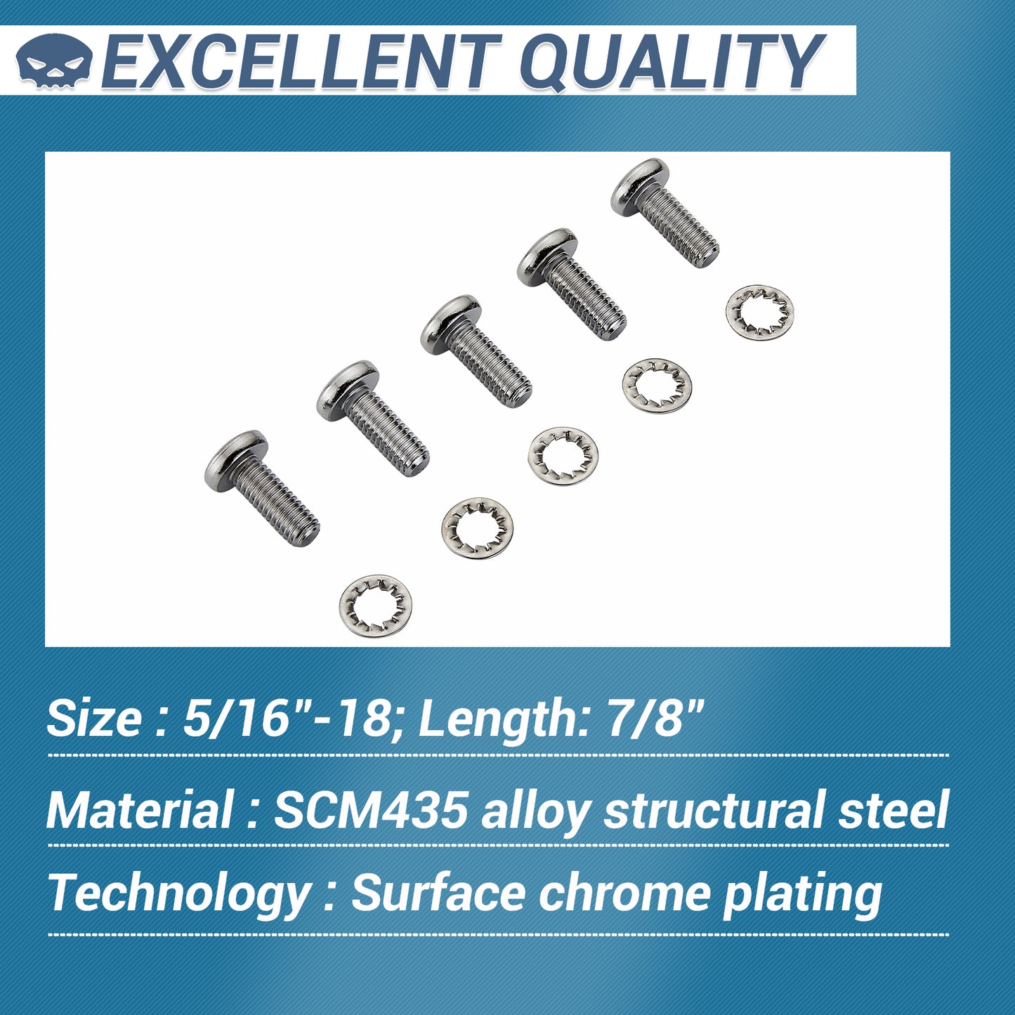 5PCS Screws Chrome Rear Disc Brake Rotor TORX Bolts Fit for Harley Davidson Touring Dyna Softail Sportster Street Glide with Cast Wheels OEM #43562-92