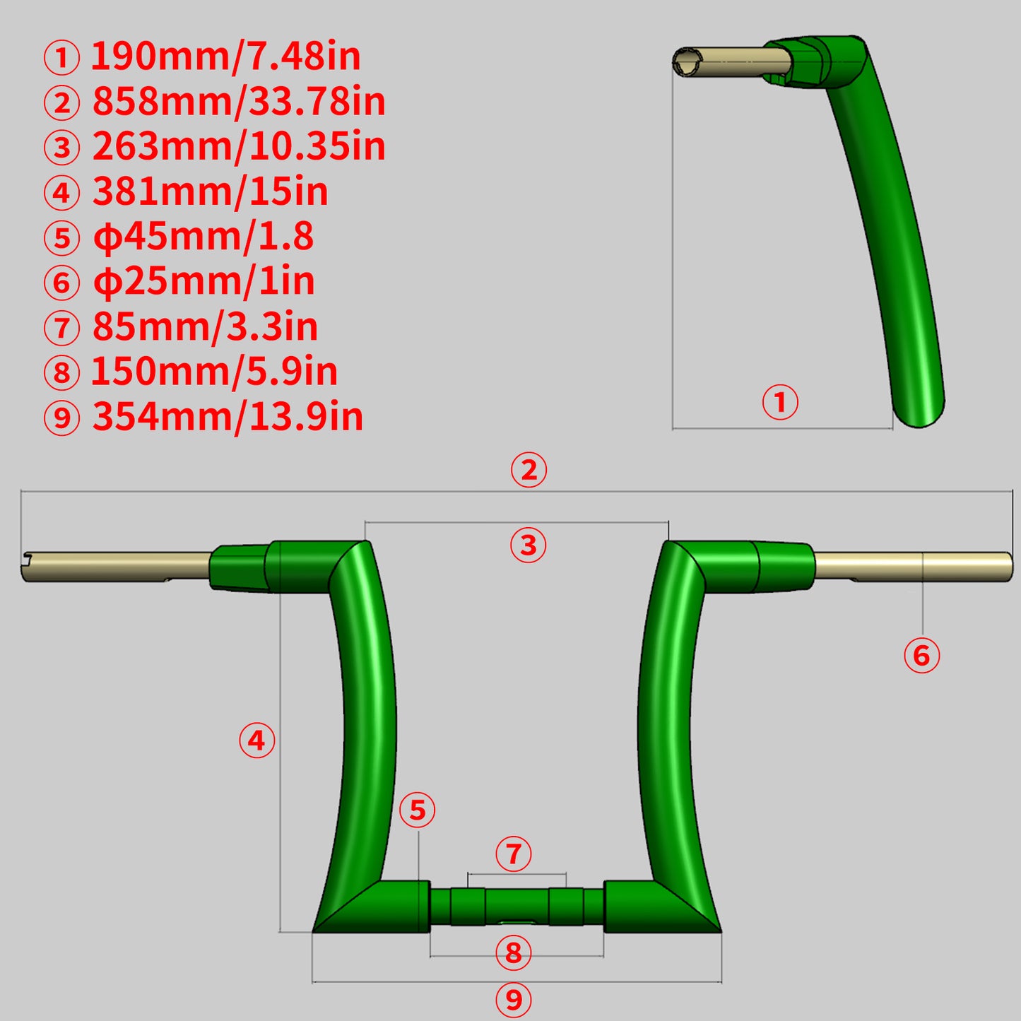 CRUIANAR Rise Fat Motorcycle Ape Hanger Handlebar Mount Clamp Hand Bars Compatible with Harley Davidson Fat Boy Models Black