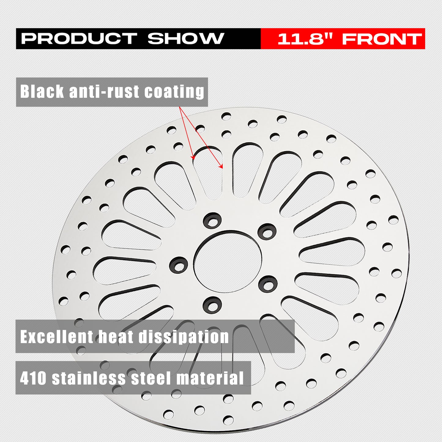 11.8'' Front Brake Rotor for Harley Davidson Touring Road Glide, Road King, Street Glide, Ultra Limited 2008 2009 2010 2011 2012 2013 2014 2015