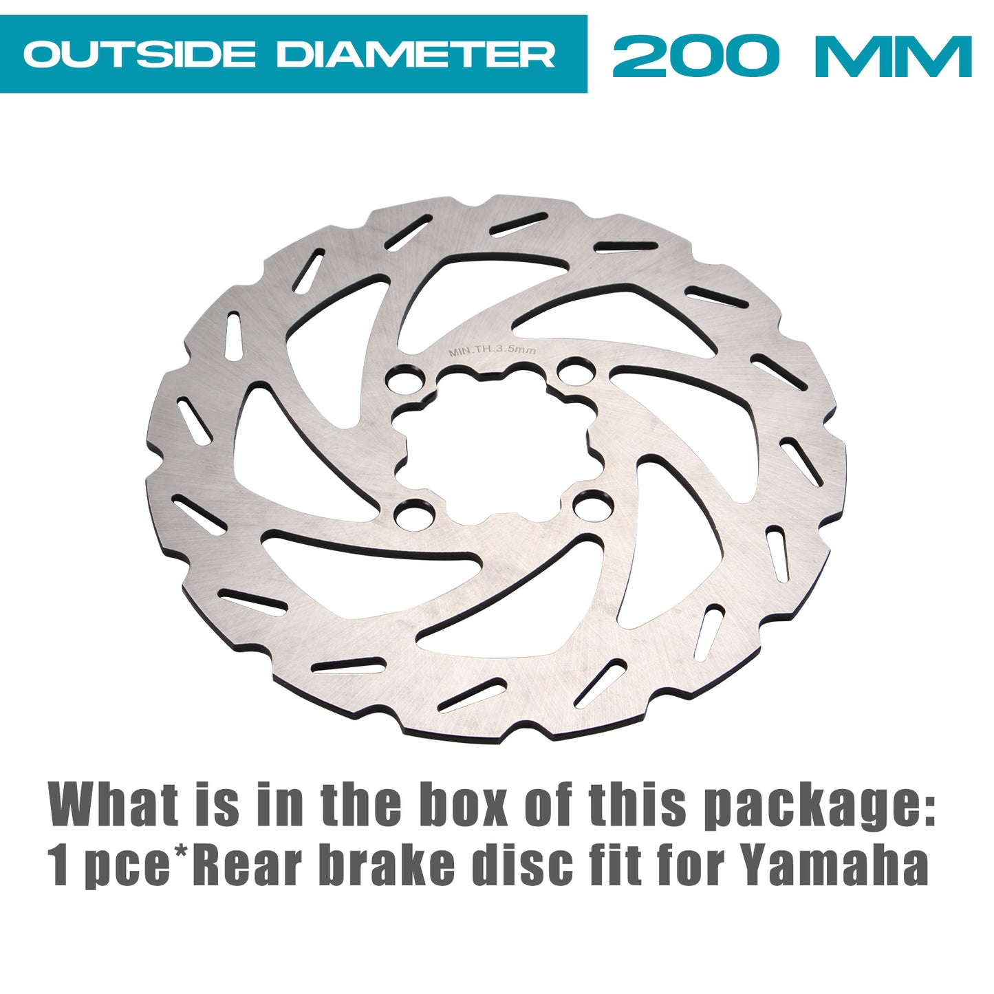 200 ATV Brake Rotor Rear Disc with Bolts for Yamaha Raptor 700 700R YFM700R 2006-2023,YFZ450R 2009-2023,YFZ450 2006-2013,YFZ450X 2010-2011