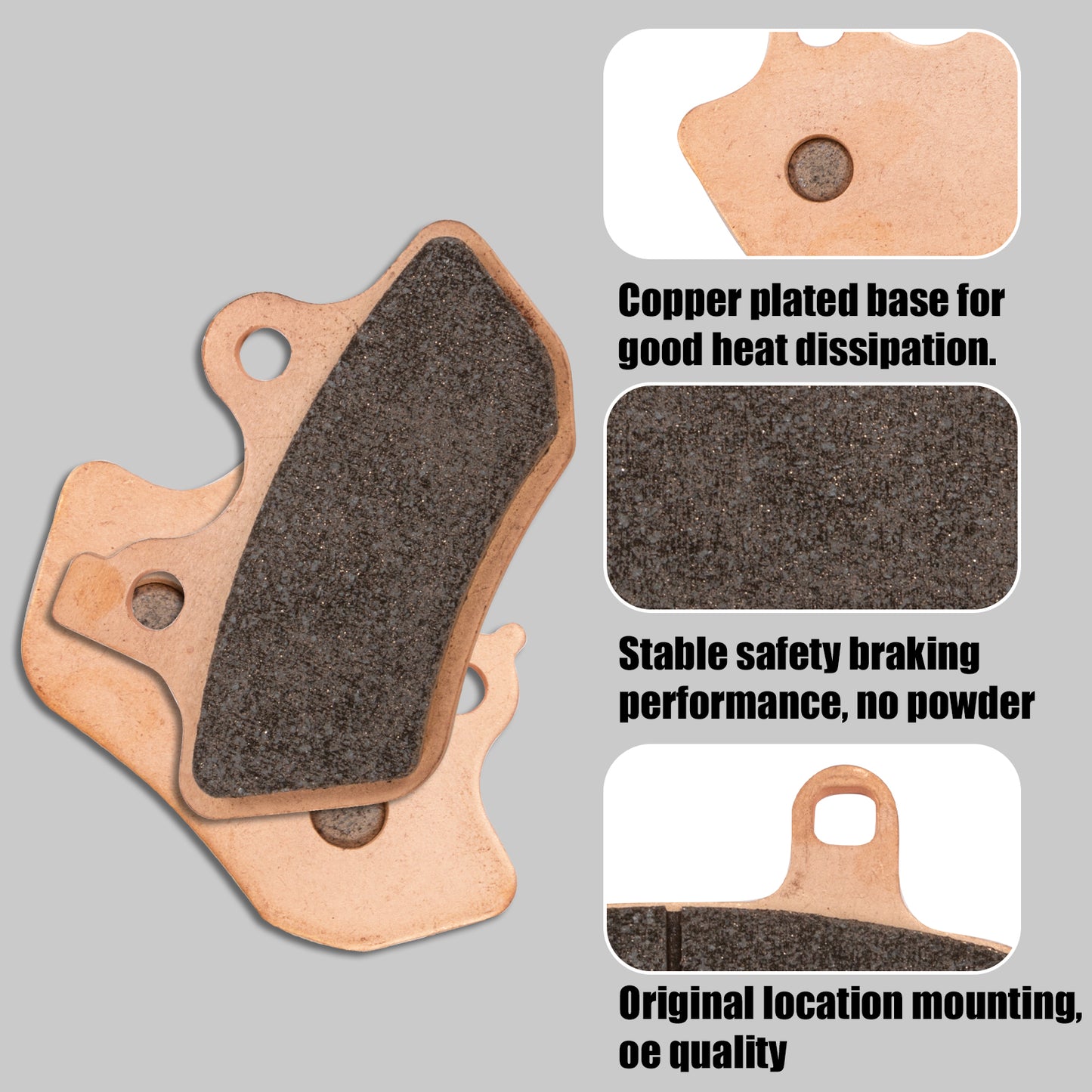 Brake Pads for Harley Davidson Electra Glide Ultra Classic Road King Fatboy Dyna Heritage Softail Night Train Touring,Low Rider, Wide Glide